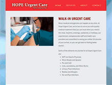 Tablet Screenshot of hopeurgentcare.com